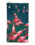 Tooloud Bright Pink Painted Flamingos Micro Terry Gromet Golf Towel 15" X 22".... Fixed Price $27.64.