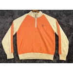 Fiama Golf Men's 1/4 Zip Pullover Sweater Orange Beige Knit Wool Blend *read. Fixed Price $16.99.