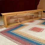 Long Wood Display Case, Wall Mounted, Lockable Front Door - Handmade. Fixed Price $50.00.