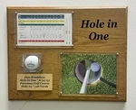 Personalized Golf Hole In One Display Plaque 15"X12" With Your Scorecard, Ball. Fixed Price $99.99.