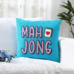 Mahjong Throw Pillow For Lovers Gift Funny Towel Embroidered Livin.... Fixed Price $29.32.