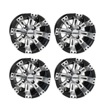 Set Of 4, Rhox 10" Vegas Machined & Black Golf Cart Wheels, 10X7, ET-25. Fixed Price $305.25.