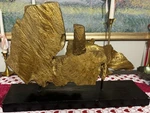 Stunning 22" Hand-carved Gilded Indonesian Organic Wood Sculpture. Fixed Price $249.00.