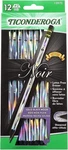 Ticonderoga Noir Black Wood-cased #2 Pencils, Holographic Design, 12 Count. Fixed Price $14.82.