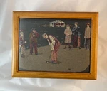 Vintage Scene--lemcke Woods Solid Hardwood Box-rare Golfer Gift. Fixed Price $125.00.