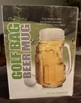 Ithoughtful Golf Bag Shaped Glass Beer Mug Whandle - New In Box 16 Fl Oz. Fixed Price $12.99.
