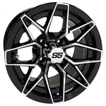 Wheel Machined Gloss Finish, Black Golf Carts; TIR-RX380. Fixed Price $100.80.