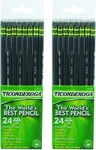 Dixon Ticonderoga Wood-cased #2 Pencils, Boxes Of 24, Black (13926). Fixed Price $16.65.