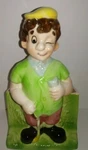Inarco Japan Golfer Planter Man Ceramic 8" Hand Painted Figure Vintage Htf. Fixed Price $44.95.