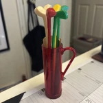 Vintage 19TH Hole Golf Caddy Bar Accessory Corkscrew Jigger 6 Swizzle Sticks Euc. Fixed Price $14.99.