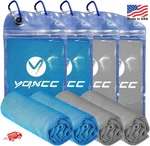 Yqxcc Cooling Towels Pack 47X12 Light Blue Gray Microfiber Ice. Fixed Price $24.99.