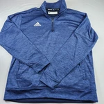 Adidas Pullover Mens Large Blue Quarter Zip Climalite Golf Long Sleeve Stretch. Fixed Price $19.99.