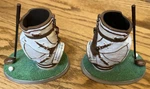 Pair Highland Ridge Office Desk Golf Bag & Pencil Holders By Russ #20187. Fixed Price $22.50.