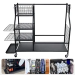 Large Golf Storage Garage Organizer 2 Bag Stand Holder Club Rack Ball Cart. Fixed Price $57.94.