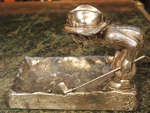 Antique Silver Plate Golfer Figural Man Coin Tray Ball One Footprint Meriden!. Fixed Price $65.00.