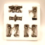 5 Mini Silver Tone Metal Figure Golfer & Balls Tic Tac Toe Pieces, No Board. Fixed Price $18.50.