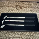 New Akribos Xxiv Golf Club Ballpoint Pen Stainless Steel 3 Piece Gift Set. Fixed Price $69.99.