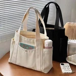 Stylish Large Canvas Tote Bag For Work, College & Daily Use - Women's Shoulder. Fixed Price $7.90.