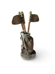 Vintage 19TH Hole Golf Bag Set W/ Glass Stir Sticks Barware Gift. Fixed Price $12.79.