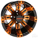 Set Of 4, Wheels, Rhox Vegas, Black W/ Red Center Cap, 10X7 ET-25. Fixed Price $429.95.