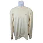 Ashworth Mens Cream Crewneck Sweatshirt Embroidered Logo V-stitch Long Sleeve. Fixed Price $27.07.