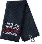Dyjybmy Hate Nice Shot Love Funny Golfing 23.6*15.7, Black. Fixed Price $22.99.