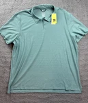 All Motion Polo Shirt Mens 2XL Green Striped Moisture Wicking Quick Dry Golf. Fixed Price $12.99.