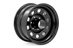 4 New 17X9 Rough Country Steel Black Wheels 5X5.5 ET0 Cb. Fixed Price $379.80.