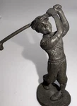Vtg 2X1.5 Solid Pewter Swinging Golfer Figurine Detailed Statue Golfing. Fixed Price $9.71.