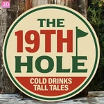 Tin Metal Signs Home Cor Vintage Golf-themed "19TH Hole Bar"aluminum Wall. Fixed Price $10.99.