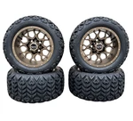 12" Matte Bronze Golf Cart Wheels With 20X10-12 All Terrain Tires, Ezgo Club. Fixed Price $619.00.