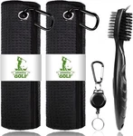 Attractive Golf Towels, Microfiber Waffle 16"X16", 2 Towel+black Brush. Fixed Price $19.99.