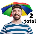 2 Umbrella Hats - Head Band Cap Rain Sun Shade Sports Beach Kids To Adults. Fixed Price $8.99.