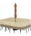 Classic Accesories Veranda Patio Table Chair Cover With Umbrella Hole. Fixed Price $46.74.