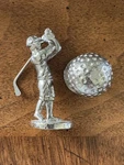 Pair Perwter Metal Golfer Swinging Club & Ball Figurine, 4 Sets Available. Fixed Price $14.95.