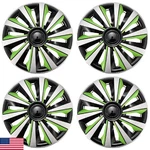 Aumohall Silver With Green Wheel Cover Replacement Kit 14" Caps. Fixed Price $47.40.