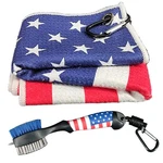 Golf Club Brush And Amercian Flag Towels, Groove Cleaner Cleaning K.... Fixed Price $23.72.