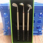 Eureka Set Of 3 Golf Club Pens And Putter Blue Wood Red Iron Black Novelty New. Fixed Price $7.10.