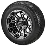 (4) 215/50-12 Lsi Elite Street Tires On 12X7 Black/machined Hercules Wheels. Fixed Price $494.00.
