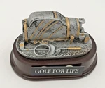 Golf Bag Resin Award Pewter Finish Gold Accents Base Mounted Trophy. Fixed Price $14.99.