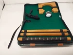 Portable Indoor Golf Putting Cup Set With Putter, Ball, Wooden Target Case. Fixed Price $22.00.