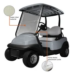 White/clear Fairway Standard Portable Golf Cart Windshield, 47"L (roof) X 36"H. Fixed Price $38.83.