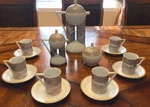 Thun Porcelain Coffee Espresso Set Cups Saucers Teapot Made Czech Rep. Fixed Price $130.00.