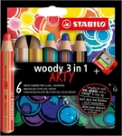 Stabilo Woody 3 In 1 Arty Assorted Coloured Pencils 6 Count With Sharpener. Fixed Price $24.19.