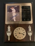 Joe Dimaggio Autographed Wall Plaque Clock Beautiful Bold AOL-10 Signature. Fixed Price $100.00.