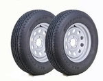 Rockman Trailer Tire Assembly ST205/75R15 8-PLY Silver Mod Rim Lug On 4.5". Fixed Price $248.99.