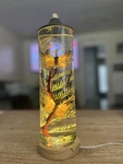 Monarch Butterfly Lamp (candle) With Wooden Electric Light Base 13" Height. Fixed Price $119.00.