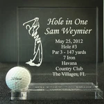 Hole In One Golf Trophy Award Plaque- Or Woman Crystal Clear 2019. Fixed Price $39.99.