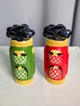 Vintage Ceramic Golf Bags Salt & Pepper Shaker Set Hand Painted Red Green. Fixed Price $8.99.