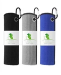 Vividly 3PK Golf Towels 16 Microfiber Waffle Pattern W/ Carabiner Clip Bu/bl/gu. Fixed Price $13.10.
